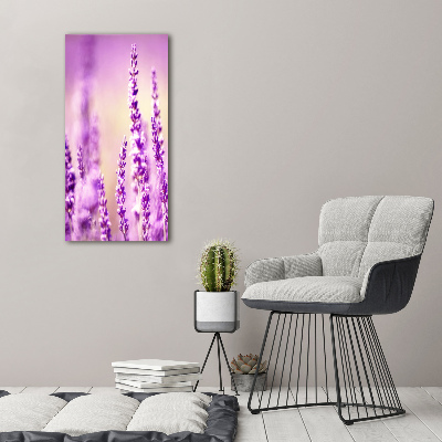 Cuadro canvas decorativo para salón vertical Lavanda
