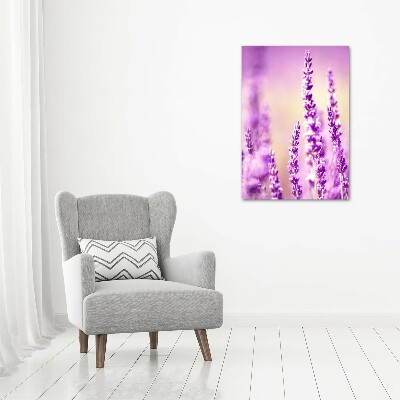 Cuadro canvas decorativo para salón vertical Lavanda