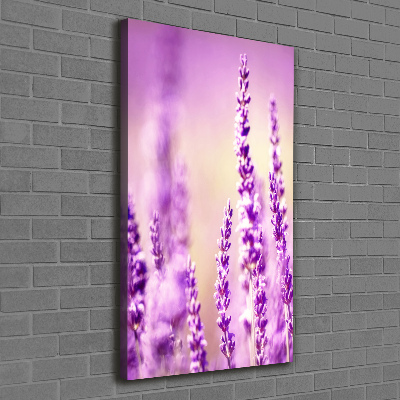 Cuadro canvas decorativo para salón vertical Lavanda