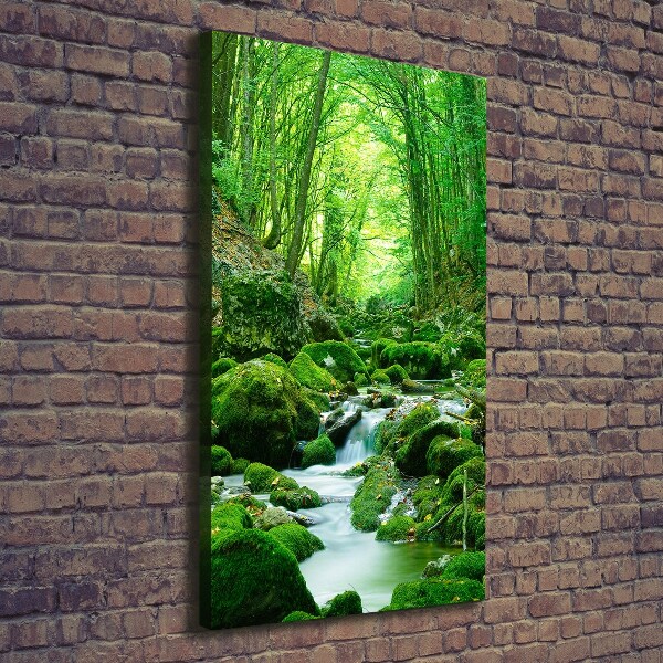Cuadro canvas decorativo para salón vertical Un arroyo en la jungla