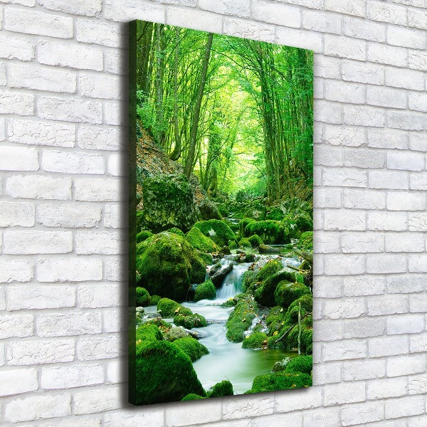 Cuadro canvas decorativo para salón vertical Un arroyo en la jungla