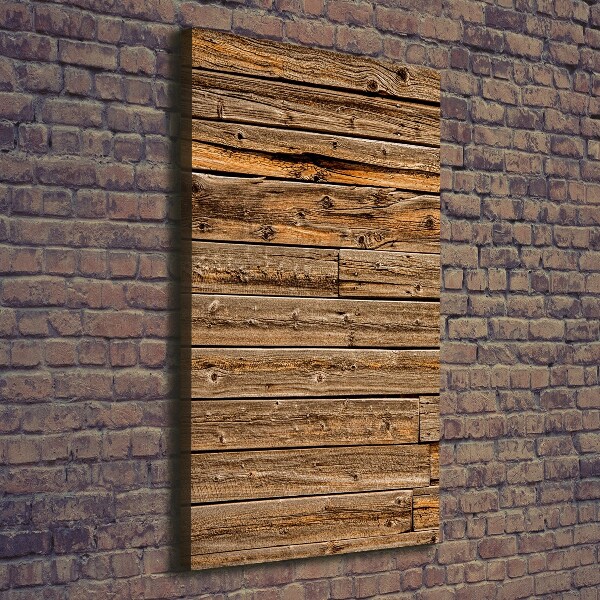 Impresión en lienzo vertical pared de madera