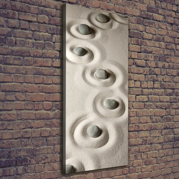 Cuadro canvas decorativo para salón vertical Piedras en la arena