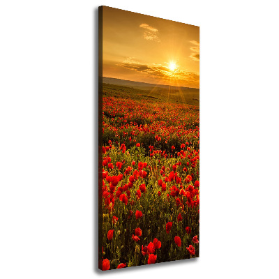 Cuadro moderno en lienzo resistente uv vertical Campo de amapolas