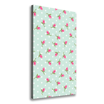 Cuadro moderno en lienzo resistente uv vertical Rosas