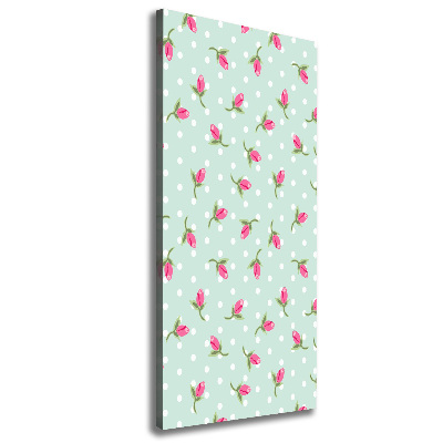 Cuadro moderno en lienzo resistente uv vertical Rosas