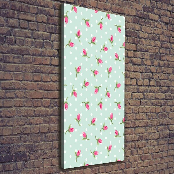 Cuadro moderno en lienzo resistente uv vertical Rosas