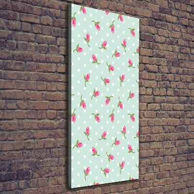 Cuadro moderno en lienzo resistente uv vertical Rosas