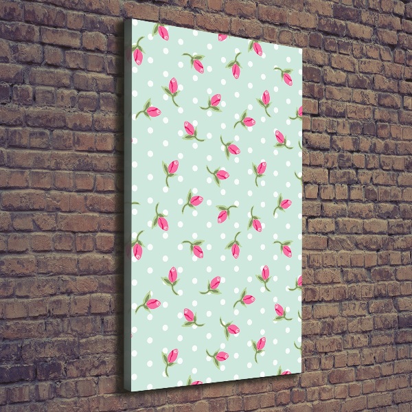 Cuadro moderno en lienzo resistente uv vertical Rosas
