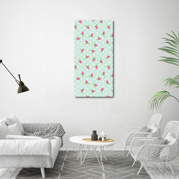 Cuadro moderno en lienzo resistente uv vertical Rosas