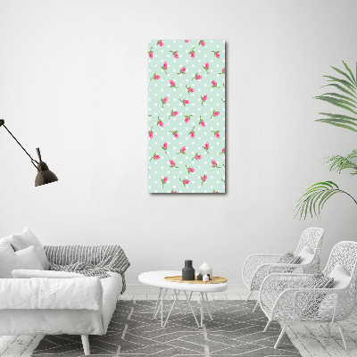 Cuadro moderno en lienzo resistente uv vertical Rosas