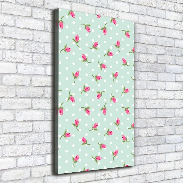Cuadro moderno en lienzo resistente uv vertical Rosas