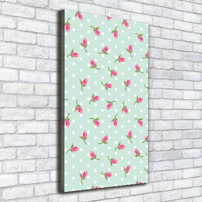 Cuadro moderno en lienzo resistente uv vertical Rosas