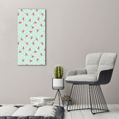 Cuadro moderno en lienzo resistente uv vertical Rosas