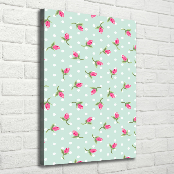 Cuadro moderno en lienzo resistente uv vertical Rosas