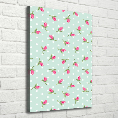 Cuadro moderno en lienzo resistente uv vertical Rosas