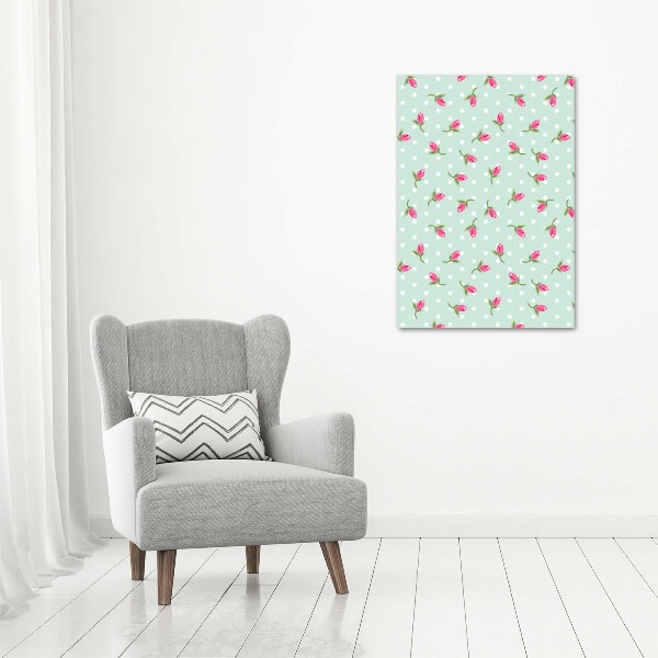Cuadro moderno en lienzo resistente uv vertical Rosas