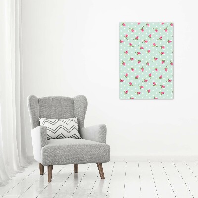 Cuadro moderno en lienzo resistente uv vertical Rosas