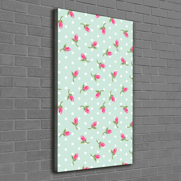 Cuadro moderno en lienzo resistente uv vertical Rosas