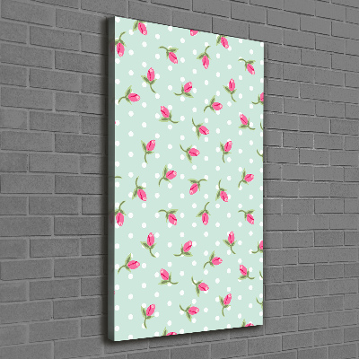 Cuadro moderno en lienzo resistente uv vertical Rosas