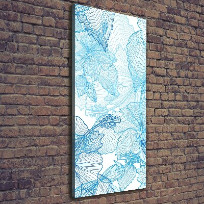 Cuadro canvas decorativo para salón vertical flores hawaianas