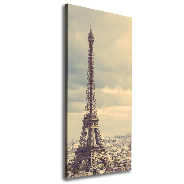 Cuadro canvas decorativo para salón vertical Torre Eiffel de París