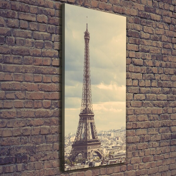 Cuadro canvas decorativo para salón vertical Torre Eiffel de París