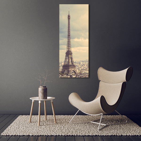 Cuadro canvas decorativo para salón vertical Torre Eiffel de París
