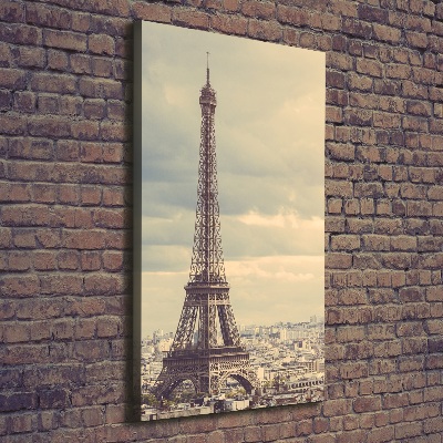 Cuadro canvas decorativo para salón vertical Torre Eiffel de París