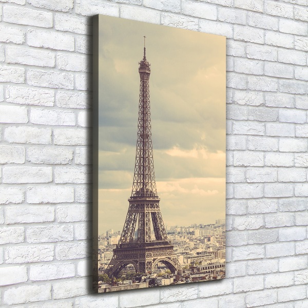 Cuadro canvas decorativo para salón vertical Torre Eiffel de París