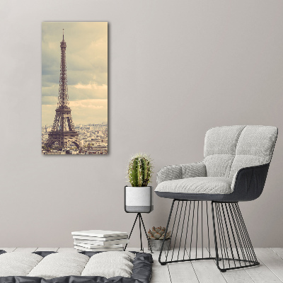 Cuadro canvas decorativo para salón vertical Torre Eiffel de París