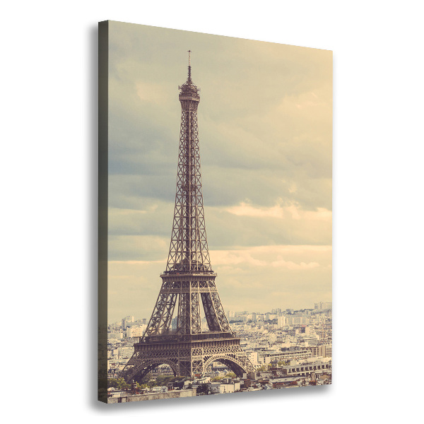 Cuadro canvas decorativo para salón vertical Torre Eiffel de París