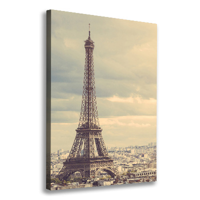 Cuadro canvas decorativo para salón vertical Torre Eiffel de París