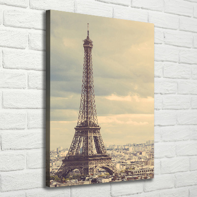 Cuadro canvas decorativo para salón vertical Torre Eiffel de París