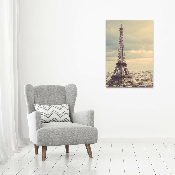 Cuadro canvas decorativo para salón vertical Torre Eiffel de París
