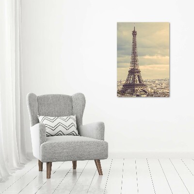 Cuadro canvas decorativo para salón vertical Torre Eiffel de París