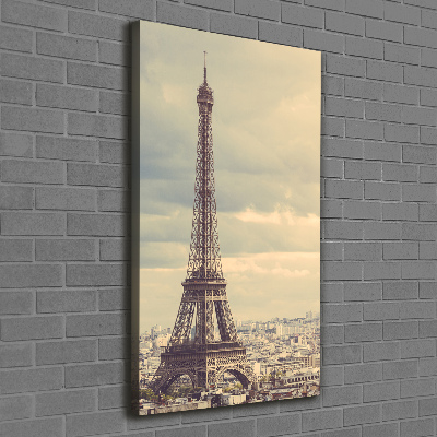 Cuadro canvas decorativo para salón vertical Torre Eiffel de París