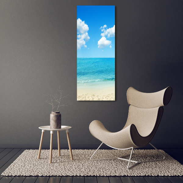 Cuadro moderno en lienzo resistente uv vertical Playa tropical