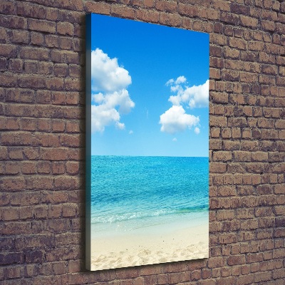 Cuadro moderno en lienzo resistente uv vertical Playa tropical