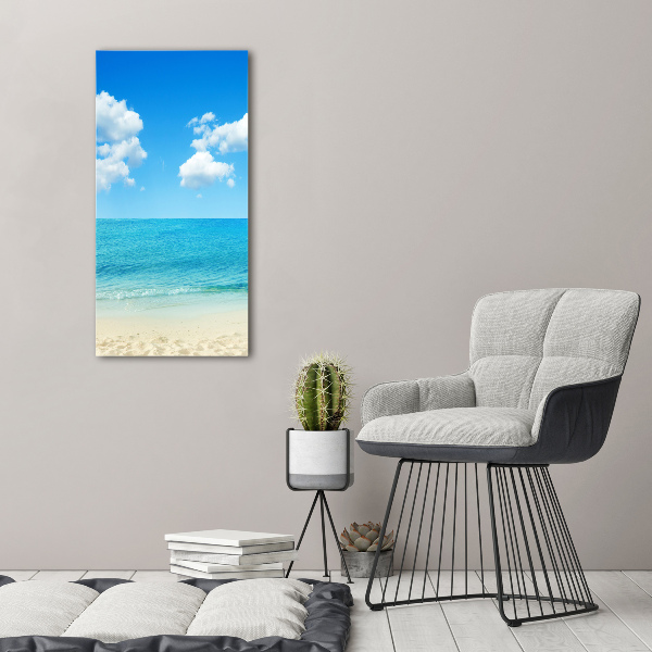 Cuadro moderno en lienzo resistente uv vertical Playa tropical