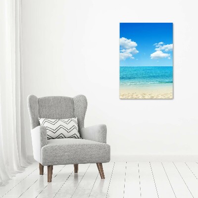 Cuadro moderno en lienzo resistente uv vertical Playa tropical