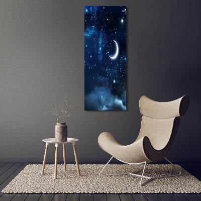 Cuadro canvas decorativo para salón vertical Cielo estrellado