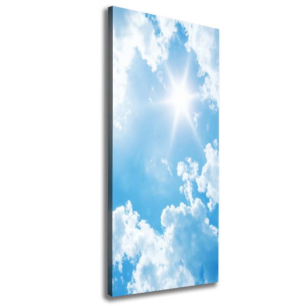 Cuadro canvas decorativo para salón vertical Nubes en el cielo