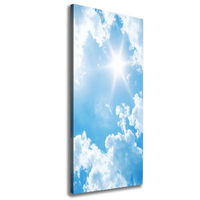 Cuadro canvas decorativo para salón vertical Nubes en el cielo