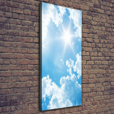 Cuadro canvas decorativo para salón vertical Nubes en el cielo