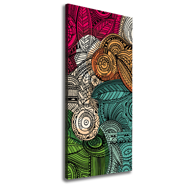 Cuadro canvas decorativo para salón vertical Plumas abstractas