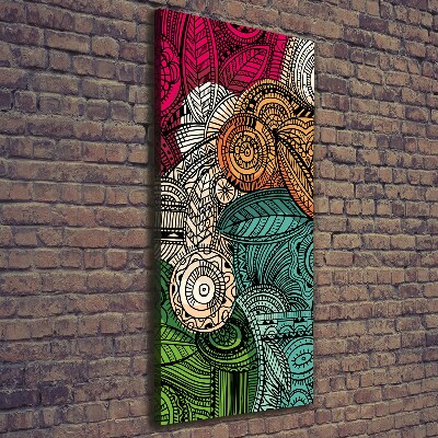 Cuadro canvas decorativo para salón vertical Plumas abstractas