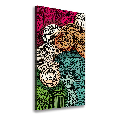 Cuadro canvas decorativo para salón vertical Plumas abstractas