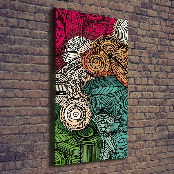 Cuadro canvas decorativo para salón vertical Plumas abstractas