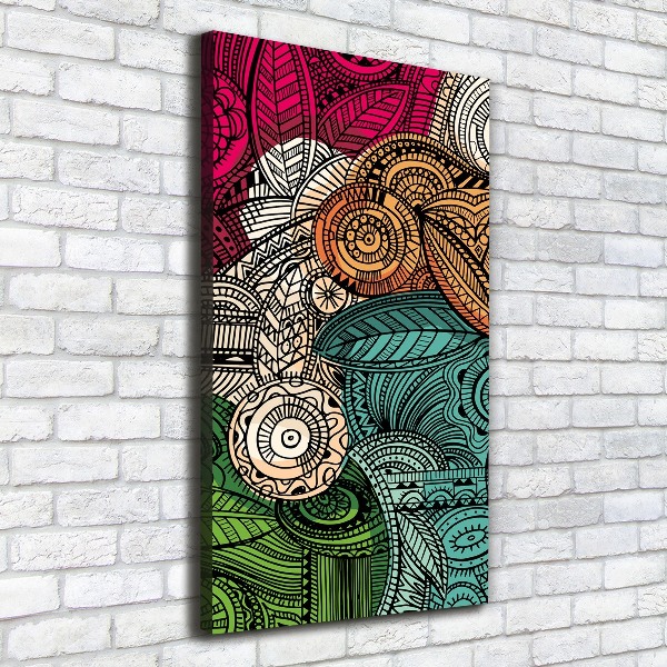 Cuadro canvas decorativo para salón vertical Plumas abstractas